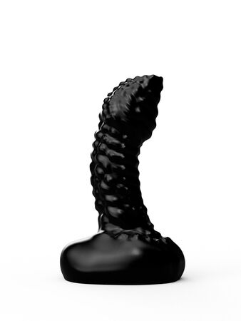 Чёрный анальный плаг с пупырышками для стимуляции простаты - 9,5 см.